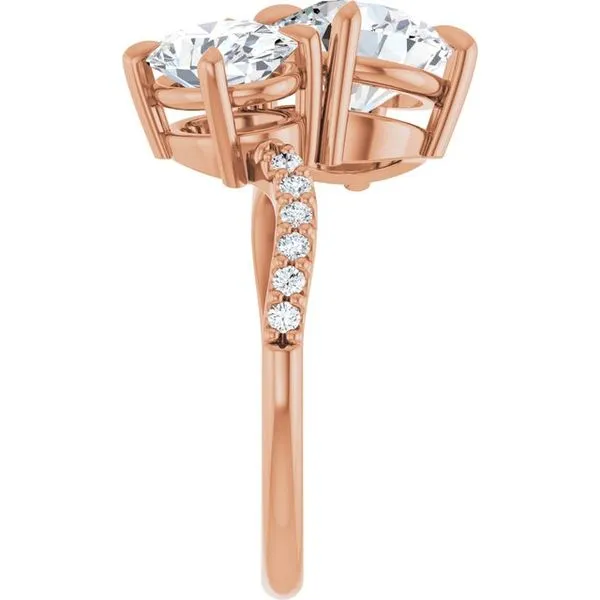 Two-Stone Bypass Engagement Ring Image 4 Raleigh Diamond Fine Jewelry Raleigh, NC