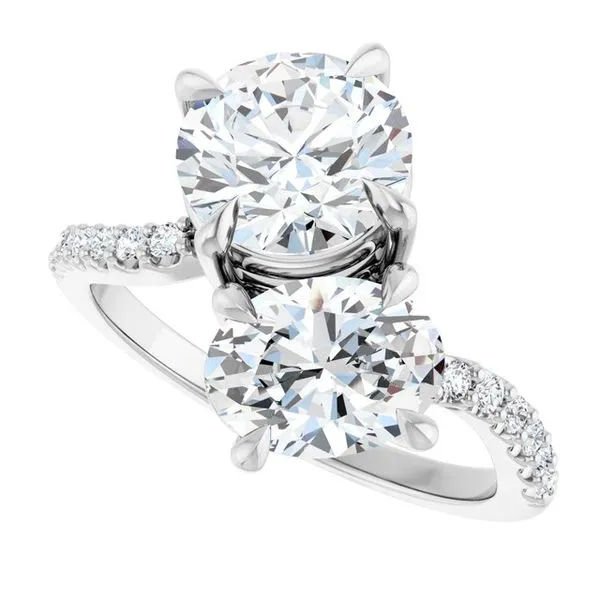 Two-Stone Bypass Engagement Ring Image 5 Raleigh Diamond Fine Jewelry Raleigh, NC