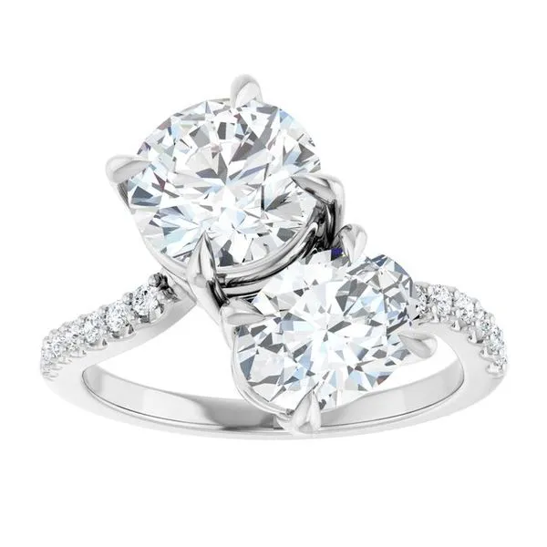 Two-Stone Bypass Engagement Ring Image 3 Raleigh Diamond Fine Jewelry Raleigh, NC
