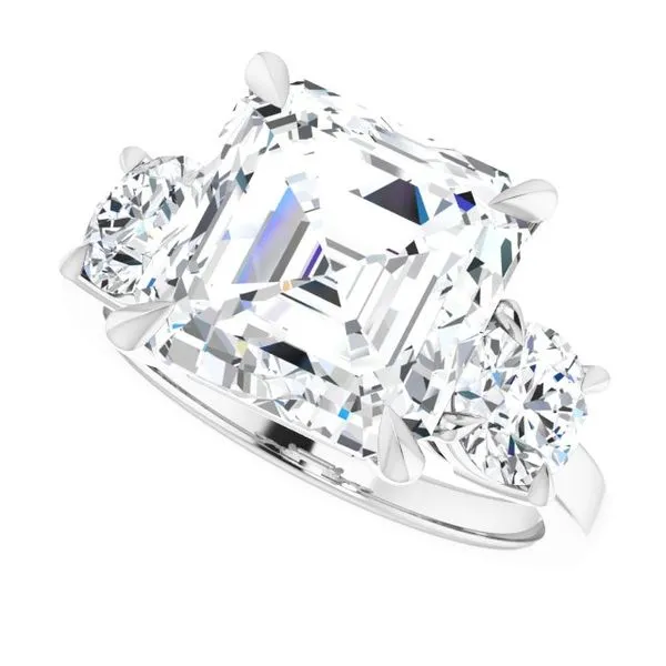Bezel-Set Three-Stone Engagement Ring Image 5 Raleigh Diamond Fine Jewelry Raleigh, NC