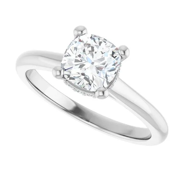Hidden Halo-Style Engagement Ring Image 5 Hudson Valley Goldsmith New Paltz, NY