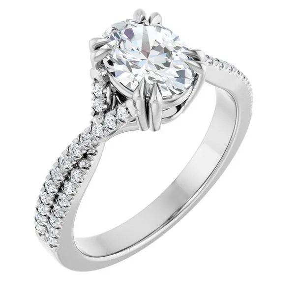 Double Claw-Prong Solitaire Criss-Cross Engagement Ring Don's Jewelry & Design Washington, IA
