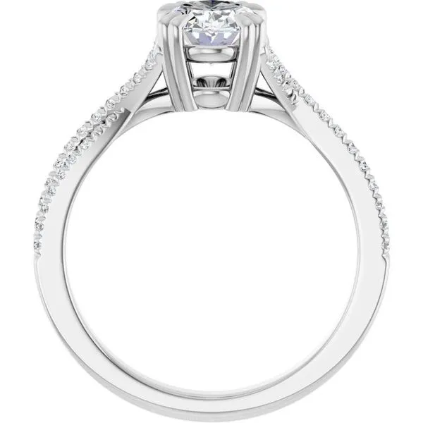 Double Claw-Prong Solitaire Criss-Cross Engagement Ring Image 2 House of Silva Wooster, OH