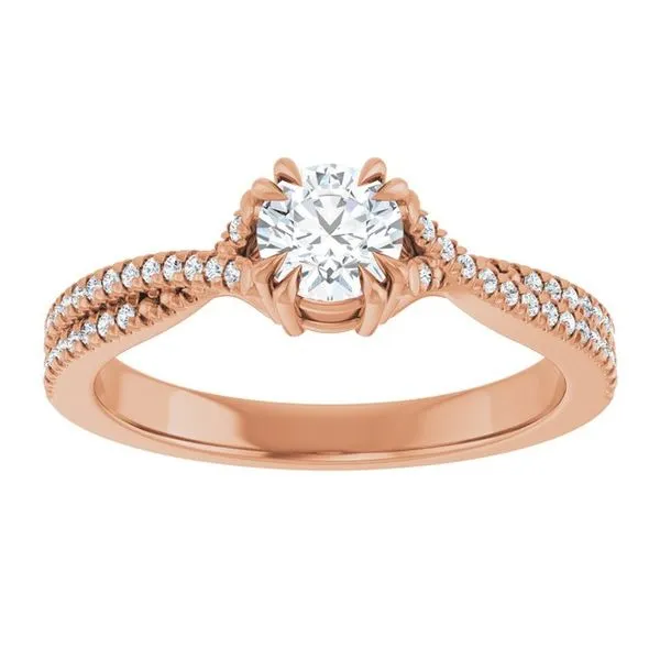 Double Claw-Prong Solitaire Criss-Cross Engagement Ring Image 3 Michael Szwed Jewelers Longmeadow, MA