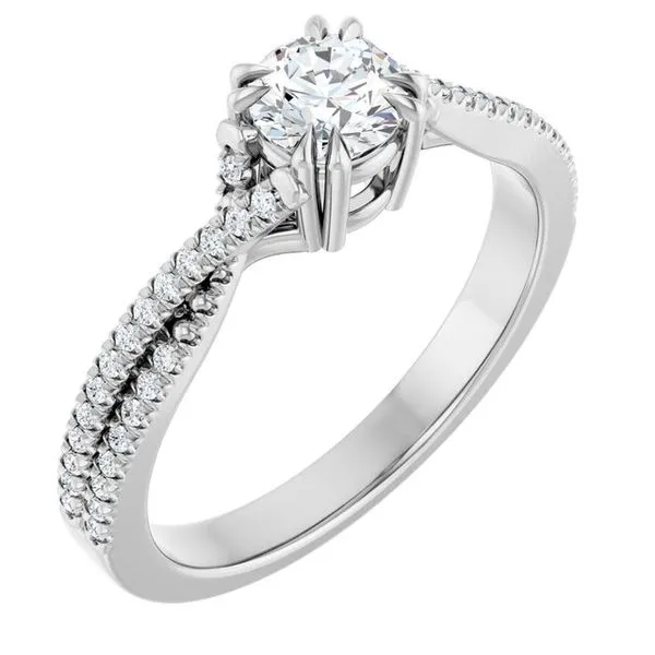 Double Claw-Prong Solitaire Criss-Cross Engagement Ring Northwood Jewelers Northwood, OH