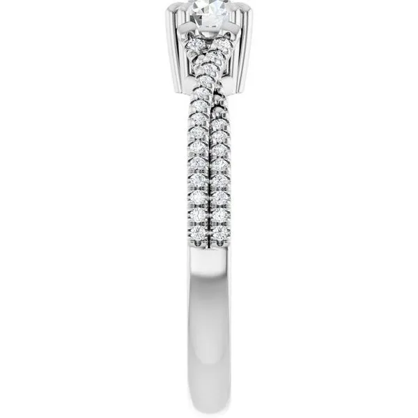 Double Claw-Prong Solitaire Criss-Cross Engagement Ring Image 4 Michael Szwed Jewelers Longmeadow, MA