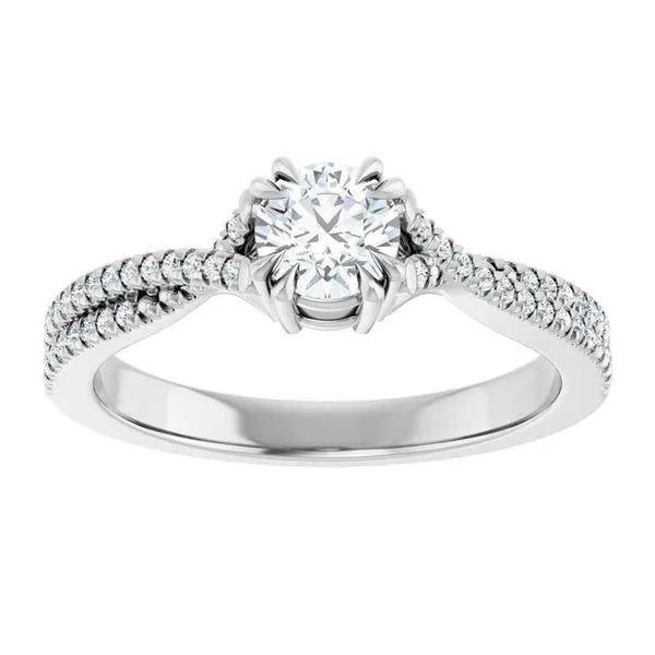 Double Claw-Prong Solitaire Criss-Cross Engagement Ring Image 3 Clater Jewelers Louisville, KY