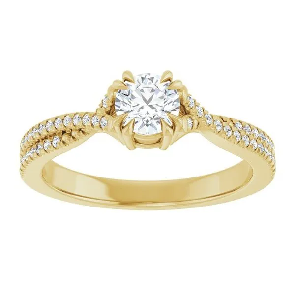 Double Claw-Prong Solitaire Criss-Cross Engagement Ring Image 3 Hudson Valley Goldsmith New Paltz, NY