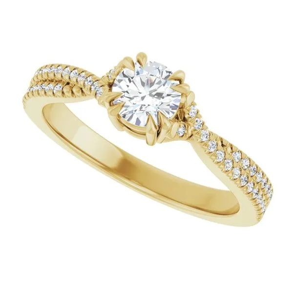 Double Claw-Prong Solitaire Criss-Cross Engagement Ring Image 5 Morin Jewelers Southbridge, MA