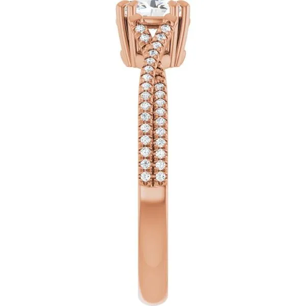 Double Claw-Prong Solitaire Criss-Cross Engagement Ring Image 4 Vulcan's Forge LLC KANSAS CITY, MO