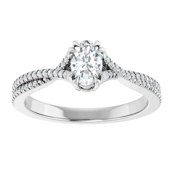 Double Claw-Prong Solitaire Criss-Cross Engagement Ring Image 3 Paul James Jewelers Angels Camp, CA