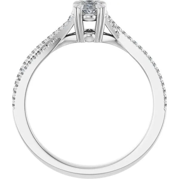 Double Claw-Prong Solitaire Criss-Cross Engagement Ring Image 2 Natale Jewelers Sewell, NJ