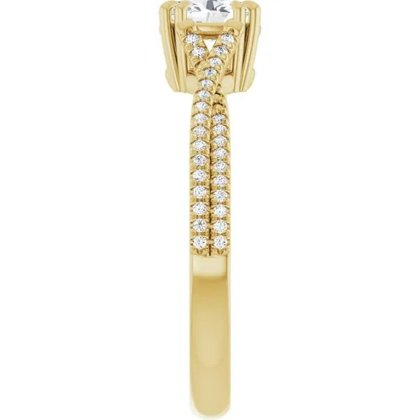 Double Claw-Prong Solitaire Criss-Cross Engagement Ring Image 4 Raleigh Diamond Fine Jewelry Raleigh, NC