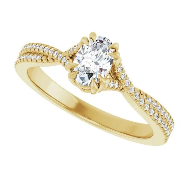 Double Claw-Prong Solitaire Criss-Cross Engagement Ring Image 5 JF Jones Jewelers Rochester, NY