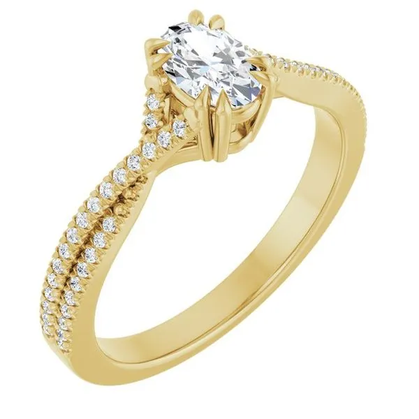 Double Claw-Prong Solitaire Criss-Cross Engagement Ring Northwood Jewelers Northwood, OH
