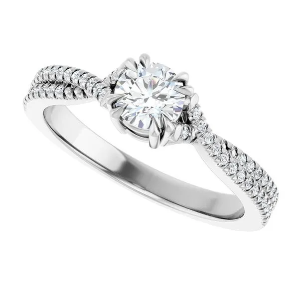 Double Claw-Prong Solitaire Criss-Cross Engagement Ring Image 5 Don's Jewelry & Design Washington, IA