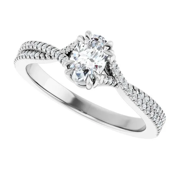 Double Claw-Prong Solitaire Criss-Cross Engagement Ring Image 5 Ocean View Jewelers Millville, DE
