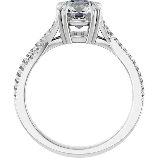 Double Claw-Prong Solitaire Criss-Cross Engagement Ring Image 2 Jimmy Smith Jewelers Decatur, AL