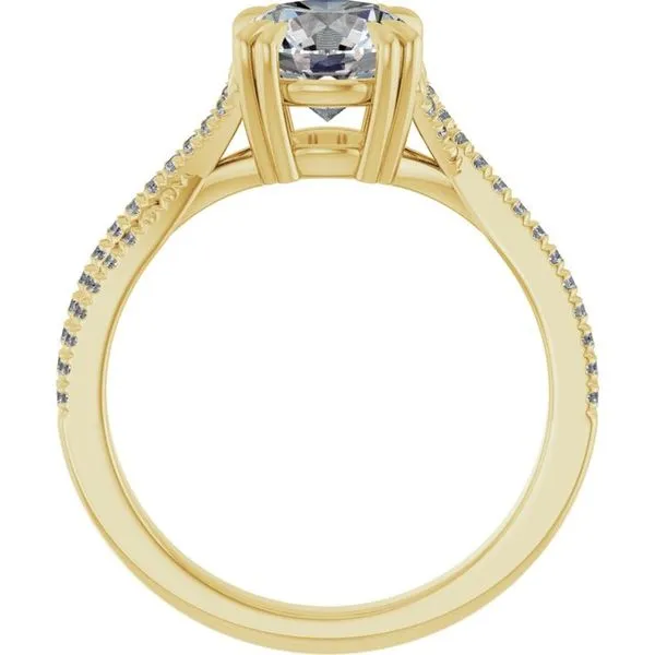 Double Claw-Prong Solitaire Criss-Cross Engagement Ring Image 2 JF Jones Jewelers Rochester, NY