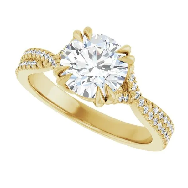 Double Claw-Prong Solitaire Criss-Cross Engagement Ring Image 5 J. West Jewelers Round Rock, TX