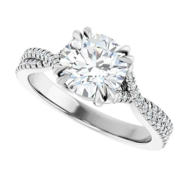 Double Claw-Prong Solitaire Criss-Cross Engagement Ring Image 5 Mark Jewellers La Crosse, WI