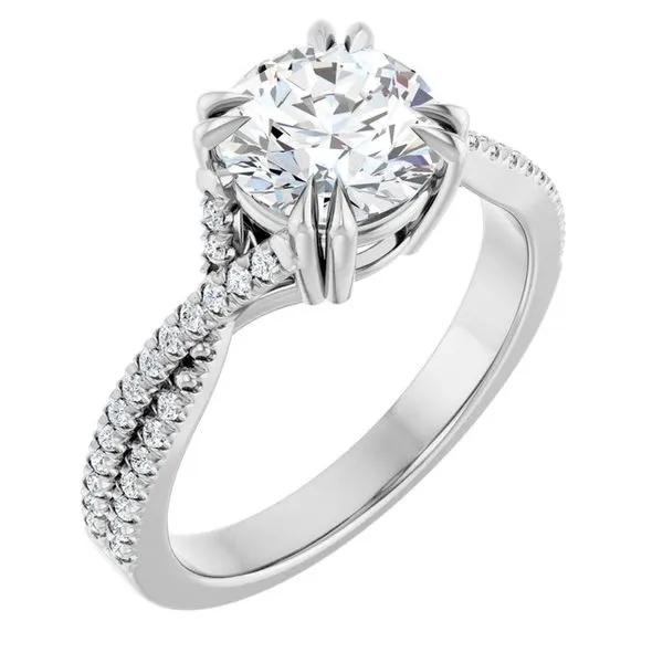 Double Claw-Prong Solitaire Criss-Cross Engagement Ring House of Silva Wooster, OH