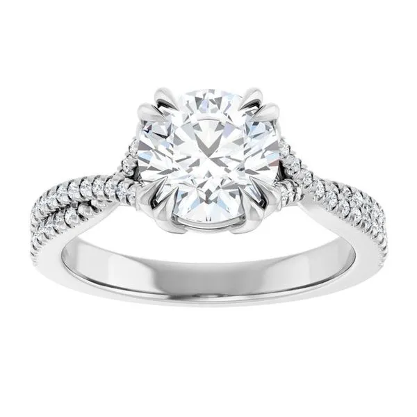 Double Claw-Prong Solitaire Criss-Cross Engagement Ring Image 3 Shipley's Fine Jewelry Hampstead, MD