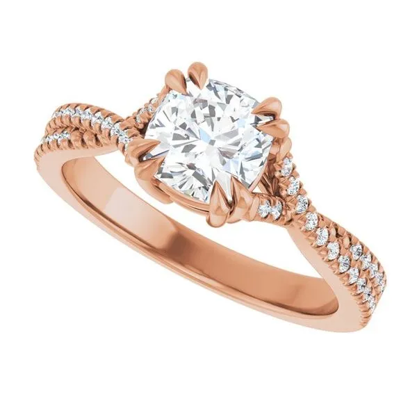 Double Claw-Prong Solitaire Criss-Cross Engagement Ring Image 5 Stuart Benjamin & Co. Jewelry Designs San Diego, CA