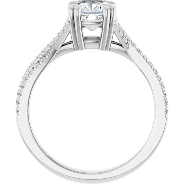 Double Claw-Prong Solitaire Criss-Cross Engagement Ring Image 2 Hudson Valley Goldsmith New Paltz, NY