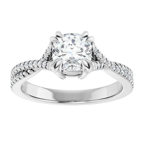 Double Claw-Prong Solitaire Criss-Cross Engagement Ring Image 3 JF Jones Jewelers Rochester, NY