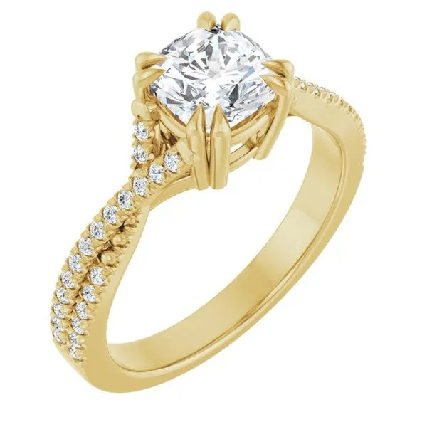 Double Claw-Prong Solitaire Criss-Cross Engagement Ring Arezzo Jewelers Elmwood Park, IL