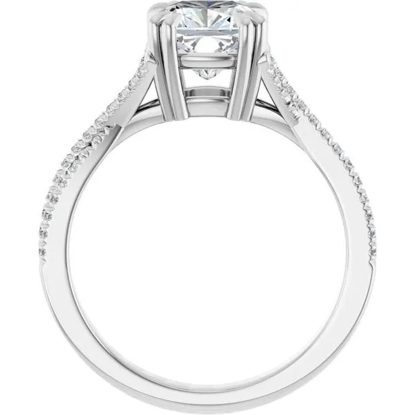 Double Claw-Prong Solitaire Criss-Cross Engagement Ring Image 2 JF Jones Jewelers Rochester, NY