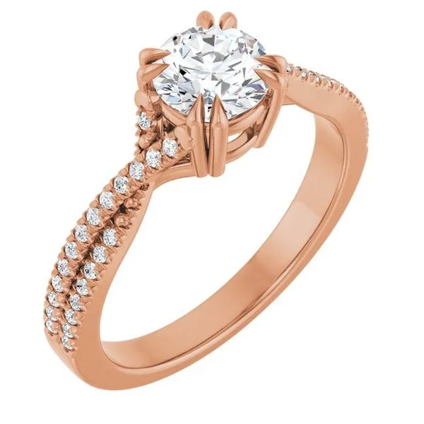 Double Claw-Prong Solitaire Criss-Cross Engagement Ring Vulcan's Forge LLC KANSAS CITY, MO