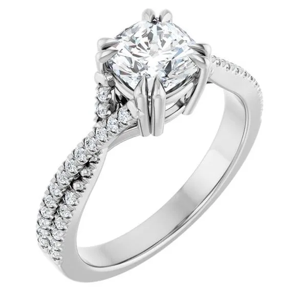 Double Claw-Prong Solitaire Criss-Cross Engagement Ring Banks Jewelers Burnsville, NC