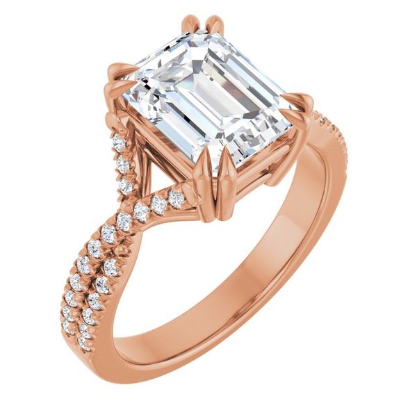 Double Claw-Prong Solitaire Criss-Cross Engagement Ring