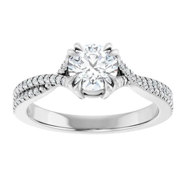 Double Claw-Prong Solitaire Criss-Cross Engagement Ring Image 3 Northwood Jewelers Northwood, OH