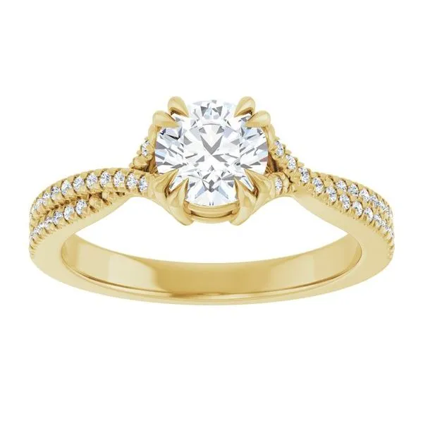 Double Claw-Prong Solitaire Criss-Cross Engagement Ring Image 3 Don's Jewelry & Design Washington, IA