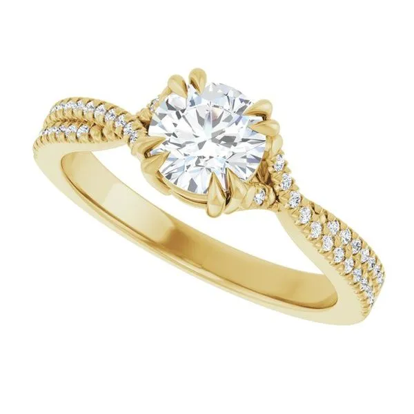 Double Claw-Prong Solitaire Criss-Cross Engagement Ring Image 5 Arezzo Jewelers Elmwood Park, IL