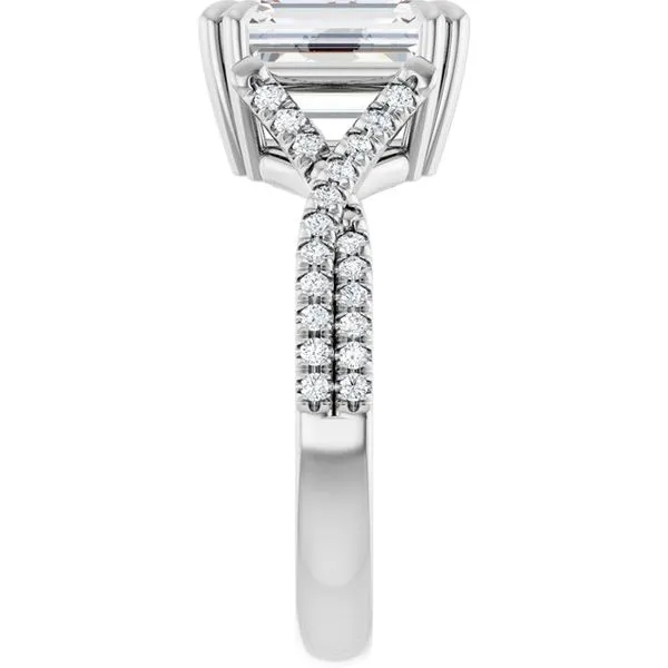 Double Claw-Prong Solitaire Criss-Cross Engagement Ring Image 4 Arezzo Jewelers Elmwood Park, IL