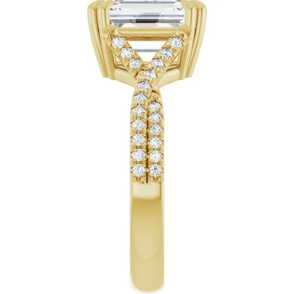 Double Claw-Prong Solitaire Criss-Cross Engagement Ring Image 4 Hudson Valley Goldsmith New Paltz, NY