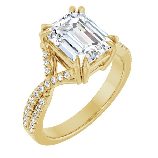 Double Claw-Prong Solitaire Criss-Cross Engagement Ring