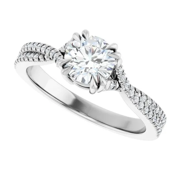 Double Claw-Prong Solitaire Criss-Cross Engagement Ring Image 5 Clater Jewelers Louisville, KY