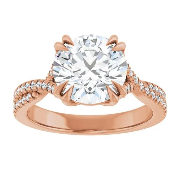 Double Claw-Prong Solitaire Criss-Cross Engagement Ring Image 3 Clater Jewelers Louisville, KY