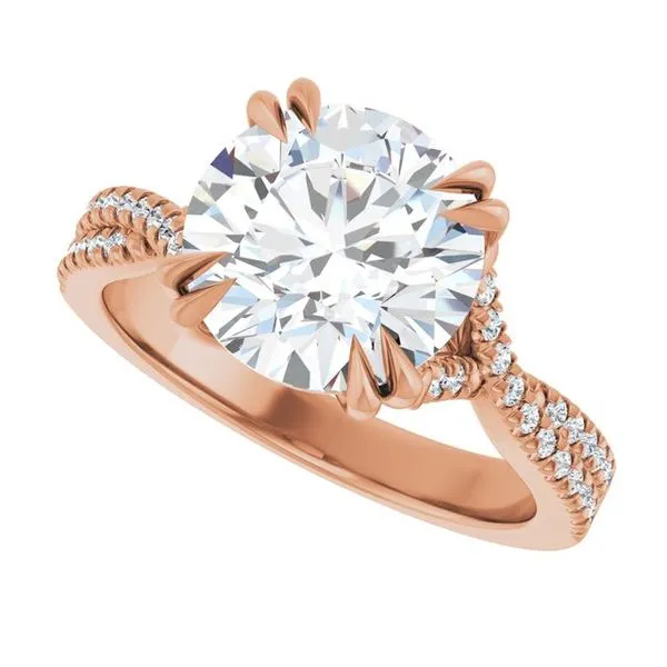 Double Claw-Prong Solitaire Criss-Cross Engagement Ring Image 5 Hudson Valley Goldsmith New Paltz, NY