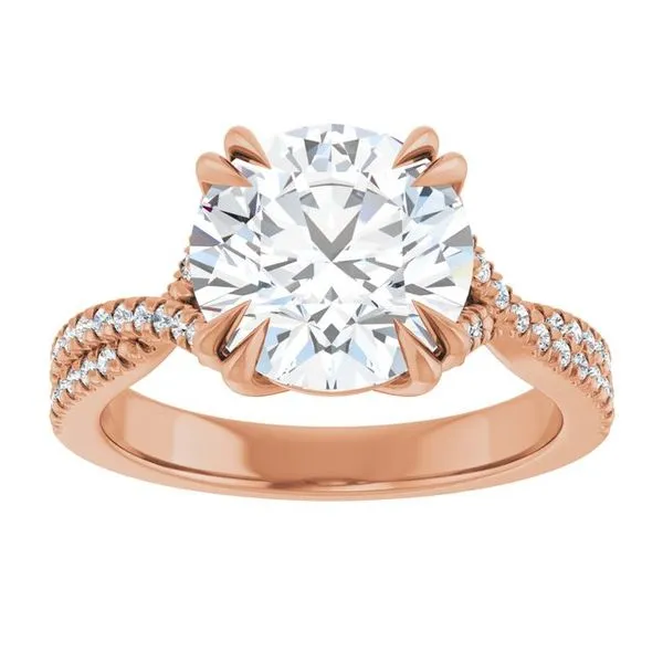 Double Claw-Prong Solitaire Criss-Cross Engagement Ring Image 3 Hudson Valley Goldsmith New Paltz, NY