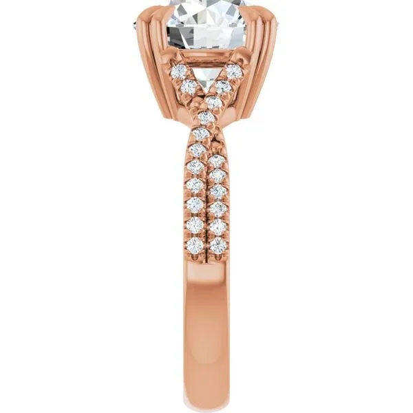 Double Claw-Prong Solitaire Criss-Cross Engagement Ring Image 4 J. West Jewelers Round Rock, TX