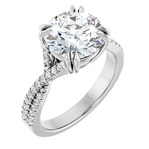 Double Claw-Prong Solitaire Criss-Cross Engagement Ring Don's Jewelry & Design Washington, IA