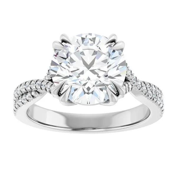 Double Claw-Prong Solitaire Criss-Cross Engagement Ring Image 3 Vulcan's Forge LLC KANSAS CITY, MO
