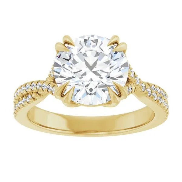Double Claw-Prong Solitaire Criss-Cross Engagement Ring Image 3 Northwood Jewelers Northwood, OH
