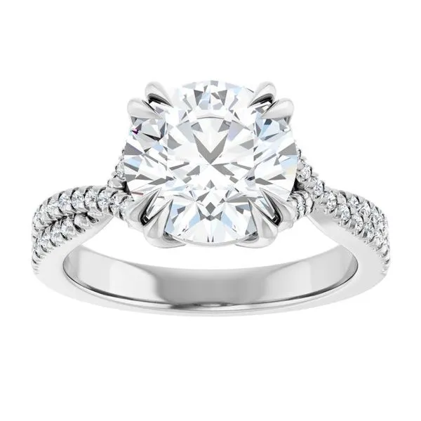 Double Claw-Prong Solitaire Criss-Cross Engagement Ring Image 3 J. Thomas Jewelers Rochester Hills, MI
